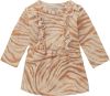 Noppies baby jurk Searcy met all over print en ruches zand/lichtbruin online kopen