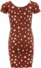 Looxs Revolution Rib jersey jurkje roest stip voor meisjes in de kleur online kopen