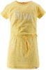 Born to be famous. jersey jurk met panterprint en ceintuur lichtgeel/okergeel/wit online kopen