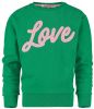 Vingino sweater Novela met tekst gras groen/lichtroze online kopen