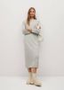 Mango gemêleerde fijngebreide jurk van gerecycled polyester lichtgrijs online kopen