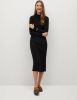 Mango ribgebreide jurk van gerecycled polyester zwart online kopen