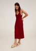 Mango ribgebreide jurk donkerrood online kopen