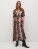 Mango Gliter maxi jurk met slangenprint en V-hals online kopen