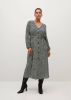 Violeta by Mango jurk met all over print en ceintuur beige/blauw online kopen