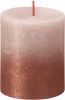 Bolsius Rustiek Fading Metallic Stompkaars 80/68 Misty Pink Amber online kopen