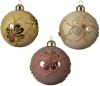 Decoris Gedecoreerde Kerstballenset Van Glas Set A 3 Ballen Dia 8cm In Assorti online kopen