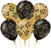 Shoppartners 6x Stuks Leeftijd Verjaardag Feest Ballonnen 25 Jaar Geworden Zwart/goud 30 Cm Ballonnen online kopen