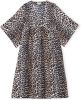 Ganni Midi jurk in zijdeblend met panterprint en steekzakken online kopen