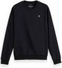 Scotch and Soda Truien Essentials Organic cotton felpa crewneck sweatshirt Blauw online kopen