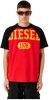 Diesel T Raglen T shirt met patchwork en logoprint online kopen
