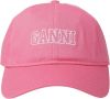 Ganni Logo borduurwerk honkbal pet , Roze, Dames online kopen