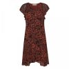 Inwear jurk met all over print en volant donkerrood/zwart online kopen