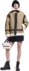 Karl Lagerfeld X Cara Delevingne Faux Fur Biker Coat , Beige, Dames online kopen