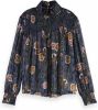 Maison Scotch 158956 Printed top with lurex and smocking details online kopen