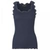 Rosemunde Navy Silk Top Regular W/Vintage Lace Singlet online kopen