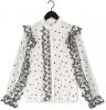 Fabienne Chapot semi transparante geweven blouse Josie met borduursels ecru/zwart online kopen