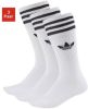 Adidas Originals Kousen Solid Crew 3 Pak Wit/Zwart online kopen