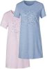 Slaapshirts in lichtblauw gemêleerd + roze gemêleerd van wäschepur online kopen