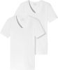 Schiesser T shirt van biologisch katoen met V hals in 2 pack online kopen