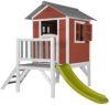 AXI Beach Lodge Xl Speelhuis Op Palen En Groene Glijbaan Speelhuisje Voor De Tuin/Buiten In Rood Van Fsc Hout online kopen