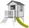 AXI Beach Lodge Xl Speelhuis Op Palen En Groene Glijbaan Speelhuisje Voor De Tuin/Buiten In Grijs & Wit Van Fsc Hout online kopen