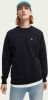 Scotch and Soda Truien Essentials Organic cotton felpa crewneck sweatshirt Blauw online kopen