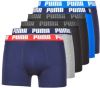 Puma basic boxershort 6 pack zwart/blauw heren online kopen