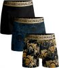 Muchachomalo Boxershorts 3 Pack Short Print Solid Blauw online kopen
