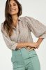 Aaiko gebloemde blouse Tevana met contrastbies en plooien paars/geel online kopen