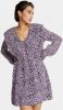 Alix the Label Paarse Mini Jurk Ladies Woven Abstract Viscose Dress online kopen