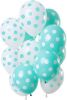Feestbazaar Ballonnen Set Mintgroen En Wit Polka Dots Premium 12 Stuks online kopen