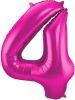 Feestbazaar Magenta Folieballon Cijfer 4 86 cm online kopen