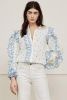 Fabienne Chapot semi transparante geweven blouse Josie met borduursels ecru/lichtblauw online kopen