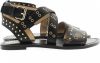 GUESS Cevie 2 sandalen met studs zwart/bruin online kopen
