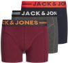JACK & JONES JUNIOR boxershort JACLICHFIELD set van 3 antraciet/rood/zwart online kopen