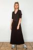 Penn & Ink Midi jurk van jersey met trekkoord online kopen