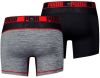 PUMA Boxershorts Active Grizzly Melange 2 Pack Grijs/Zwart/Rood online kopen