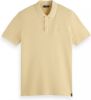 Scotch and Soda T shirts Organic cotton garment dyed pique polo with washing Beige online kopen