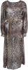 Summum Woman semi transparante maxi jurk met all over print en open detail bruin/zwart online kopen