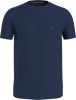 Tommy Hilfiger Slim Fit T Shirt ronde hals indigo, Effen online kopen