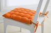Stoelkussen oranje 40x40 cm 100% coton tissé teint Mandarine online kopen
