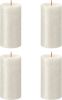 Bolsius Stompkaarsen Shimmer 4 st rustiek 130x68 mm ivoorkleurig online kopen