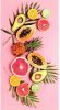 Good Morning Pink Fruits Strandlaken 100% Polyester Velours 75x150 Cm Roze online kopen