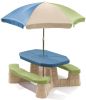 Step2 Naturally Playful Aqua Picknicktafel Voor 6 Kinderen Met Parasol Picknick Set Voor Kind Van Plastic/Kunststof online kopen