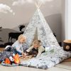 Sunny Tipi Tent Voor Kinderen In Zwart & Wit Met Wereldkaart Wigwam Speeltent Van 100% Katoen online kopen