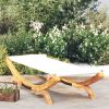 VIDAXL Loungebed 100x188, 5x44 cm massief gebogen hout cr&#xE8, mekleurig online kopen