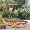 VidaXL Loungebed met luifel 100x190x134 cm gebogen hout antracietkleur online kopen