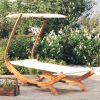 VIDAXL Loungebed met luifel 100x190x134 cm massief gebogen hout cr&#xE8, me online kopen