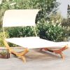 VIDAXL Loungebed met luifel 165x203x126 cm massief gebogen hout cr&#xE8, me online kopen